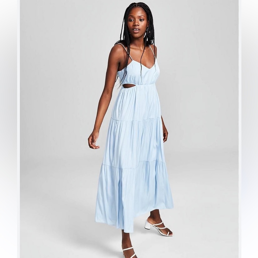 Green / Seafoam Cut Out Tiered Maxi Sundress Size Medium
